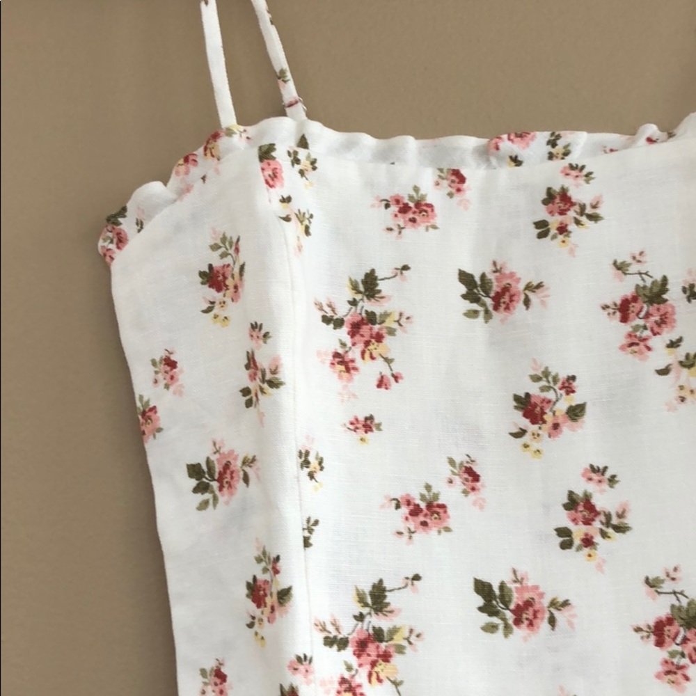 NEW • Reformation • Ava Ruffle Mini Dress Floral - Picture 6 of 6